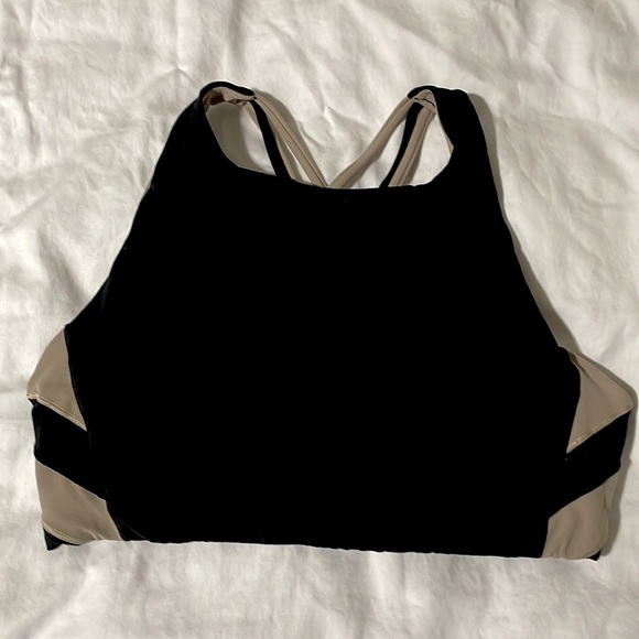 Athleta Other - Athleta Chroma High Neck Sports Bra - Black & Quail
